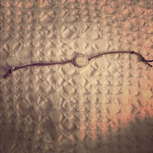 Me&Ro bracelet - brown with silver circle